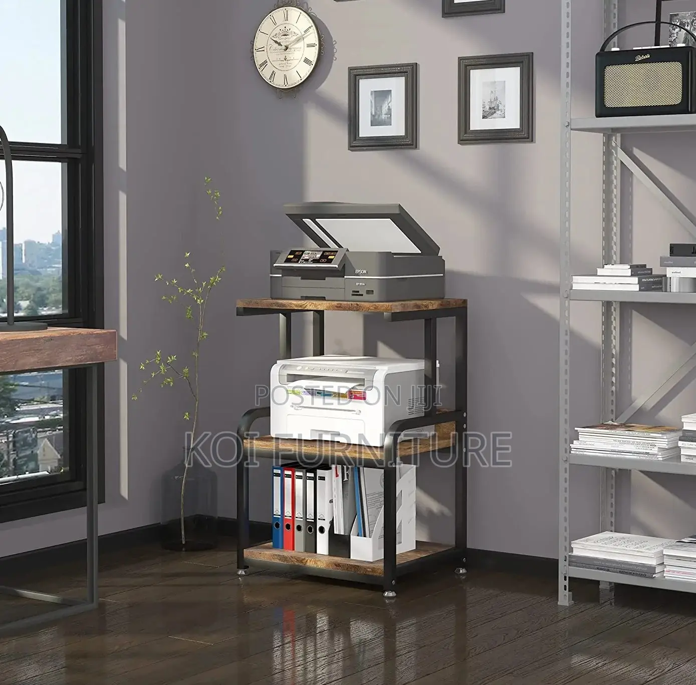 Office Desk; Three Shelves Printer Stand Desk