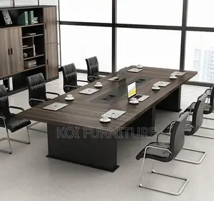 Boardroom Table; 3.0m Modern Grey Meeting Conference Boardroom Table