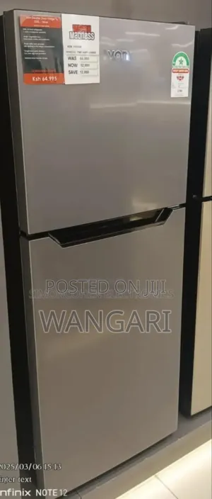New Silver Von 220l Fridge
