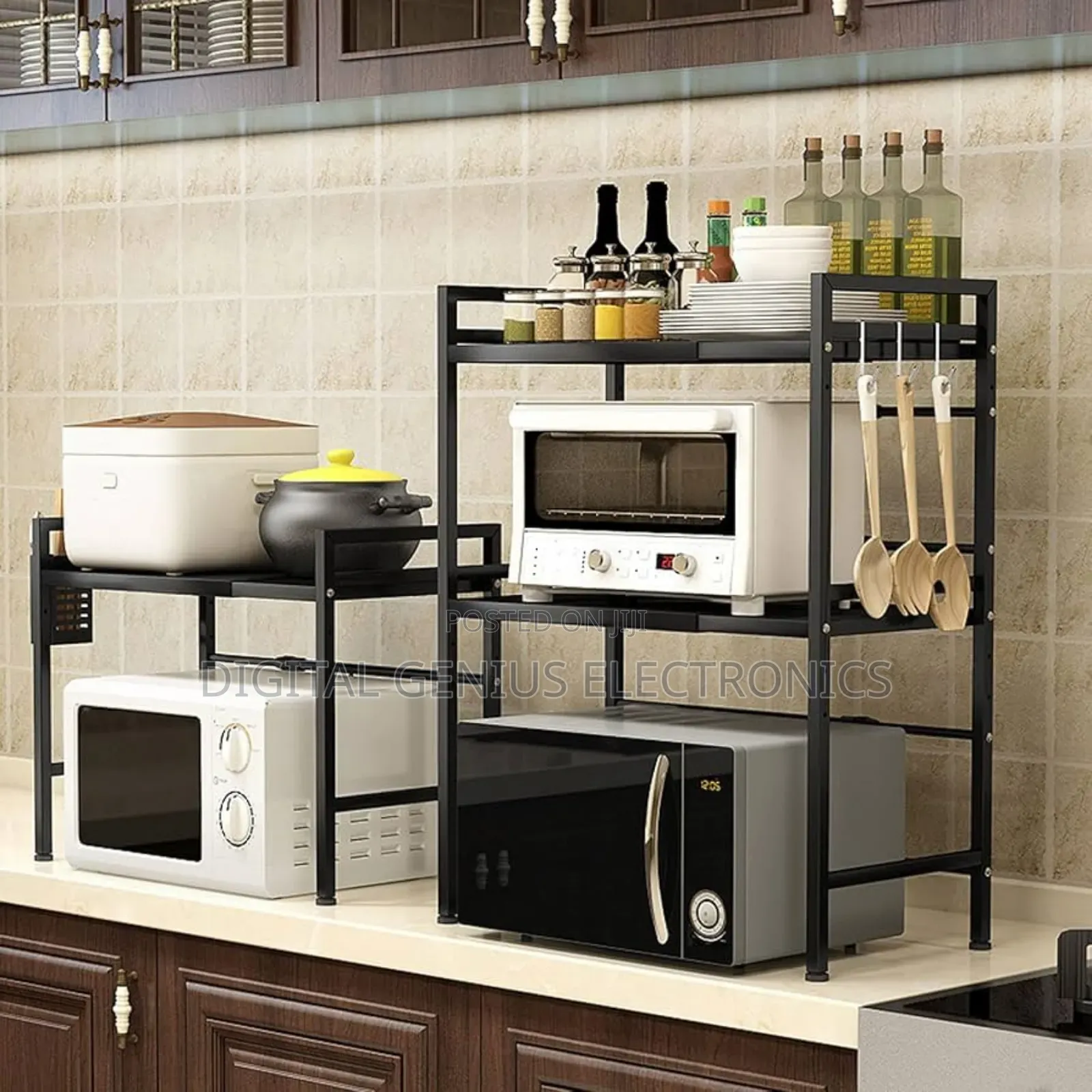 Metallic Microwave Stand Two Layer
