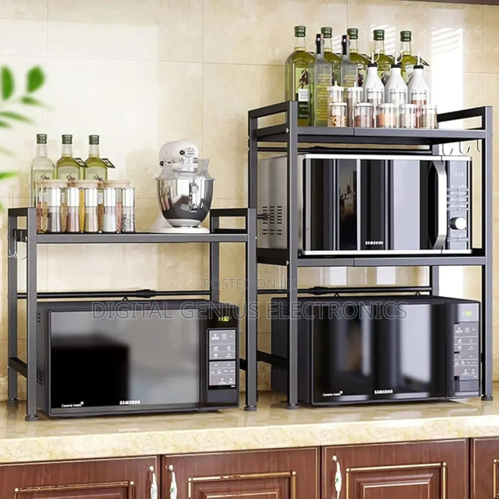 Metallic Microwave Stand Two Layer
