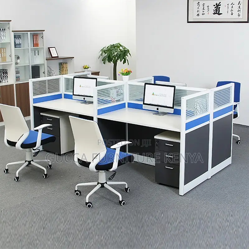 Office 4-Person Staff Partition Workstation