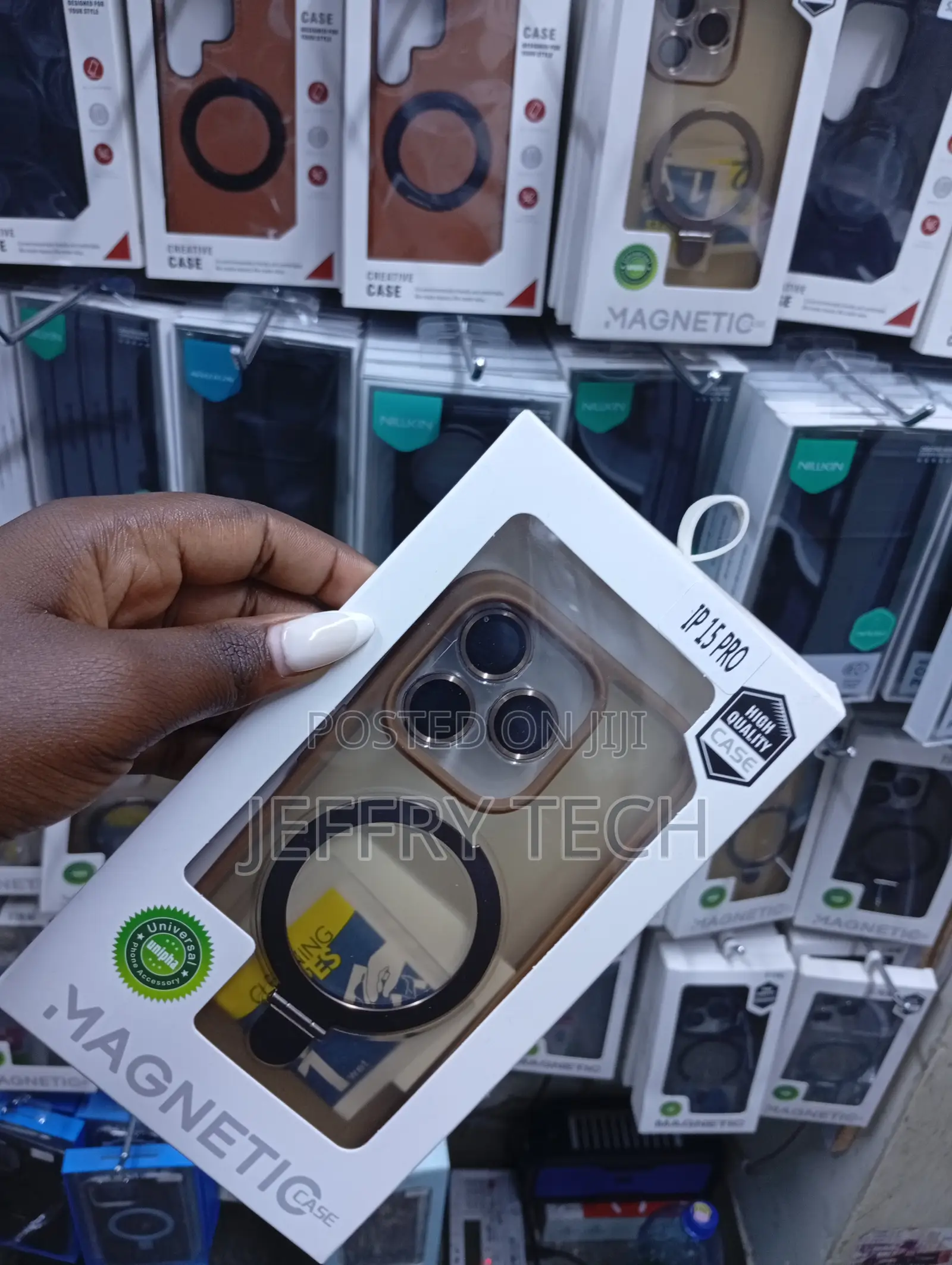 Translucent Magnetic Case Designed for the iPhone 15 Pro.