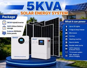 Snadi 5kva Hybrid Inverter -5.12kwh Lithium Battery Full Solar Package