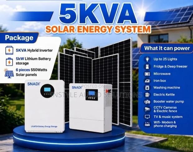 Snadi 5kva Hybrid Inverter -5.12kwh Lithium Battery Full Solar Package