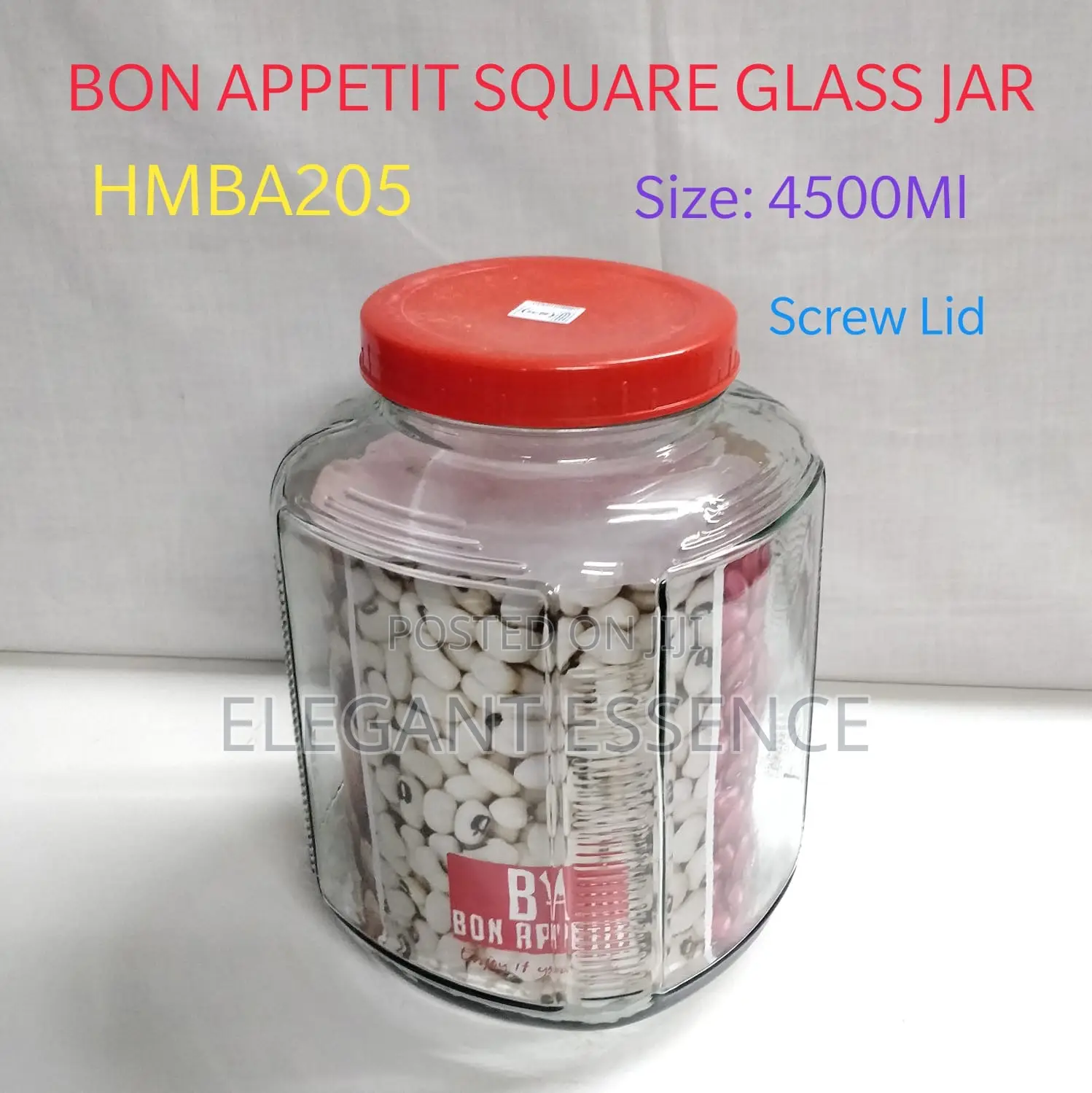 Bon Appétit Square Glass Jar – 4500ml