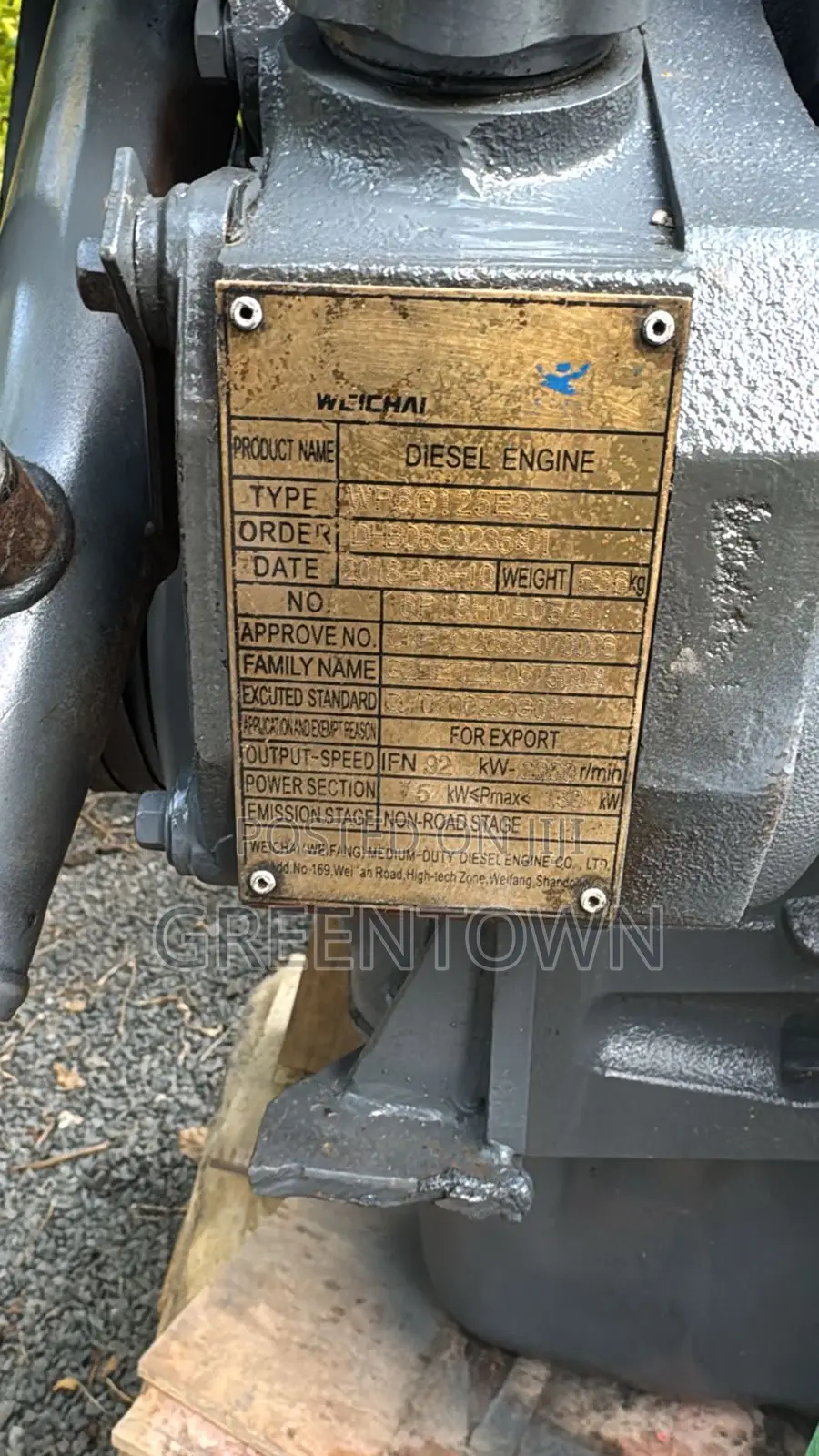 Weichai Wp6g125e22 Diesel Engine