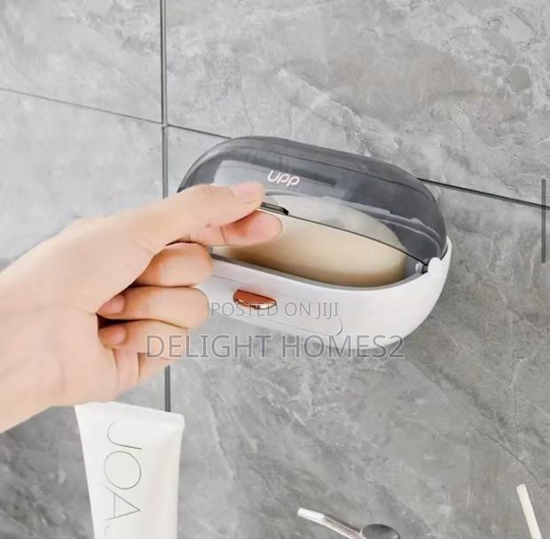 1pc Flip-Cover Wall-Mounted Soap Box_car - thumbnail 2
