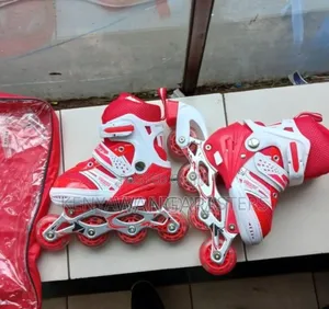 Red Medium Complete Skates Shoes +Guard + Helmet