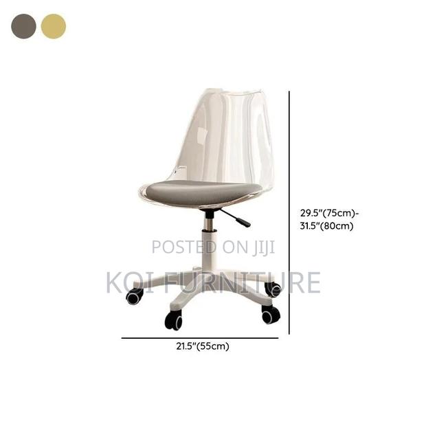 Dining Chairs; Swvel Clear Dining Transparent Chair - thumbnail 2
