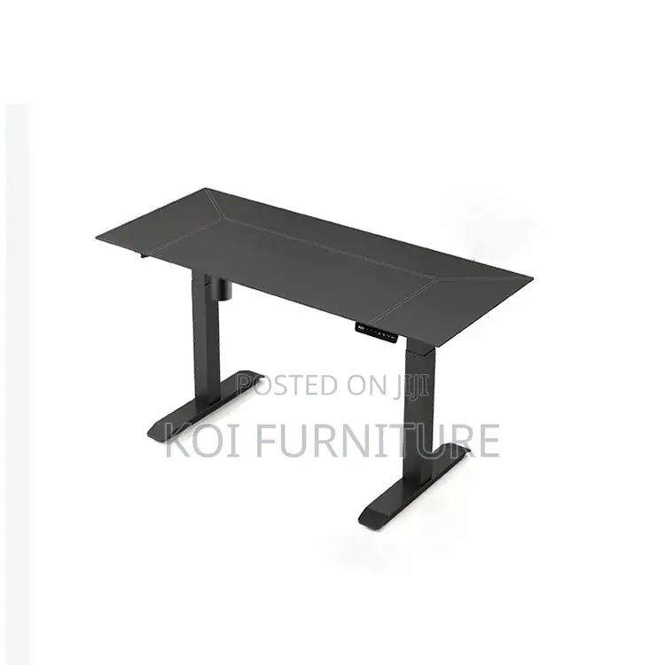 Office Desk; Adjustable Brown Top Home Office Motor Desktop Table