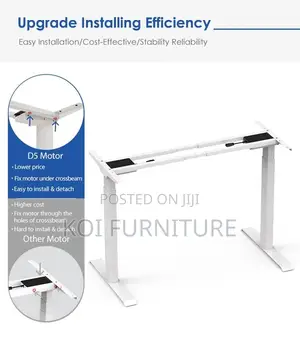 Office Desk; Adjustable Brown Top Home Office Motor Desktop Table