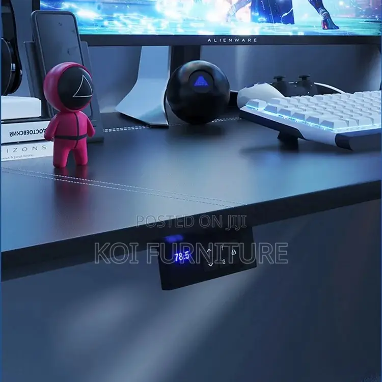 Office Desk; Adjustable Brown Top Home Office Motor Desktop Table