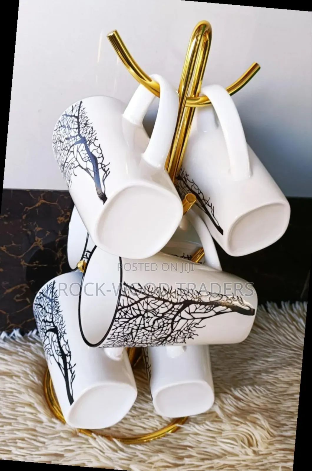 White Tree Cups With Stand