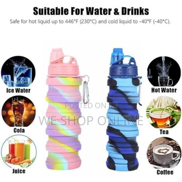 Multicolored Collapsible Water Bottle - thumbnail 2