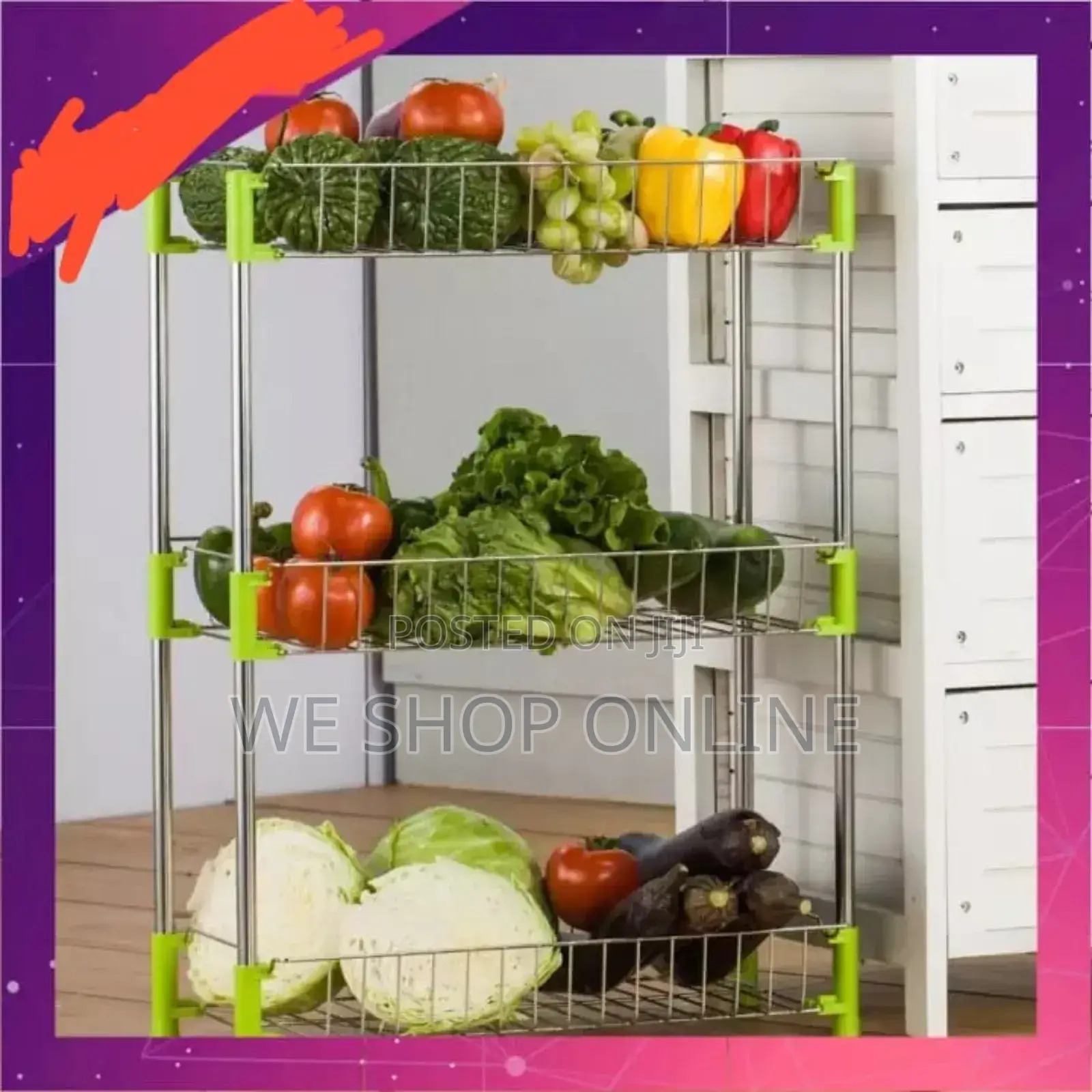 Multipurpose Stainless Steel 3 Tier Storage Rack