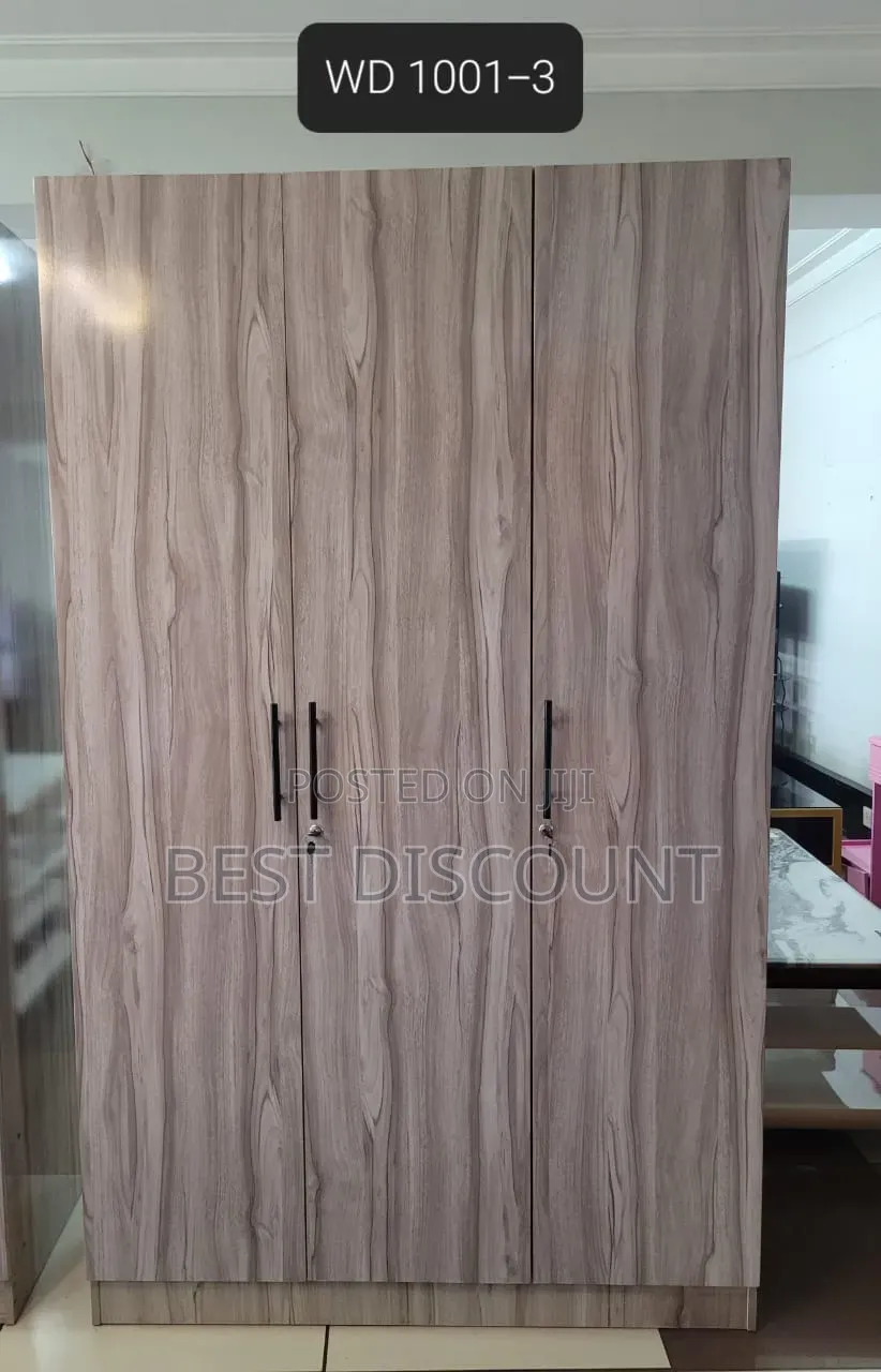 3-Door Wooden Wardrobe