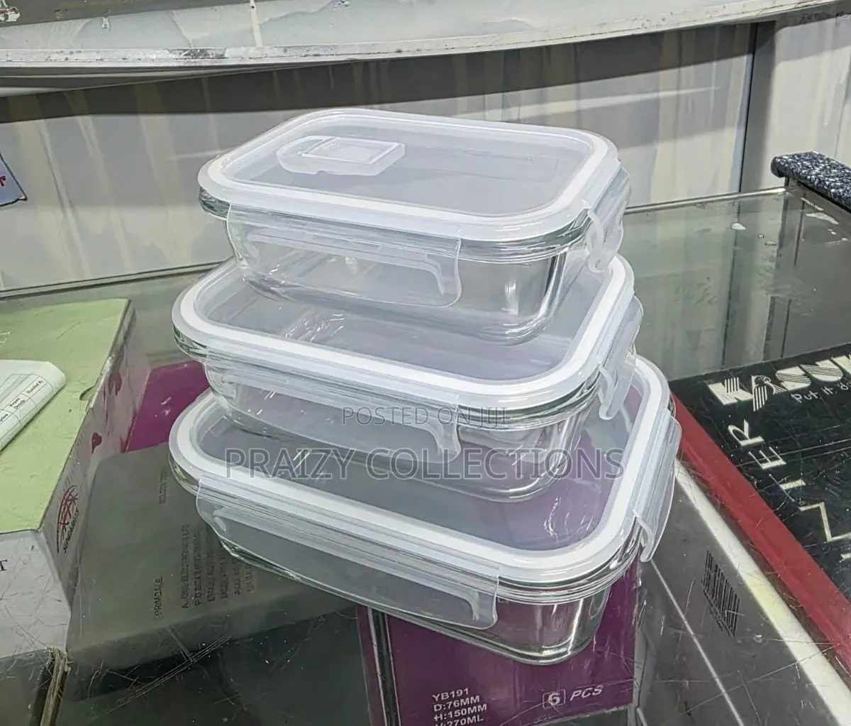3pcs Borrosilicate Glass Storage Containers