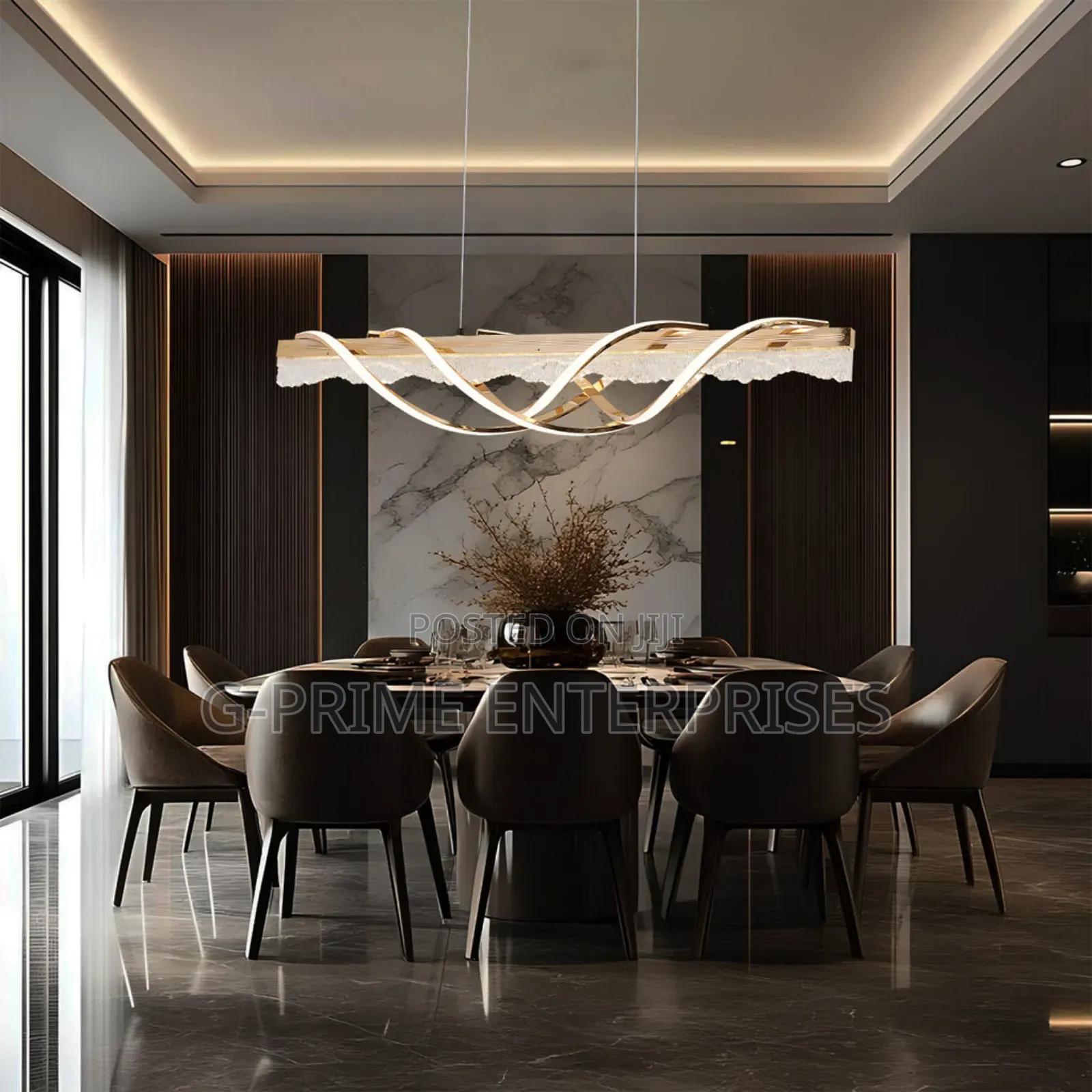 Swirl Straight Led Chandelier
