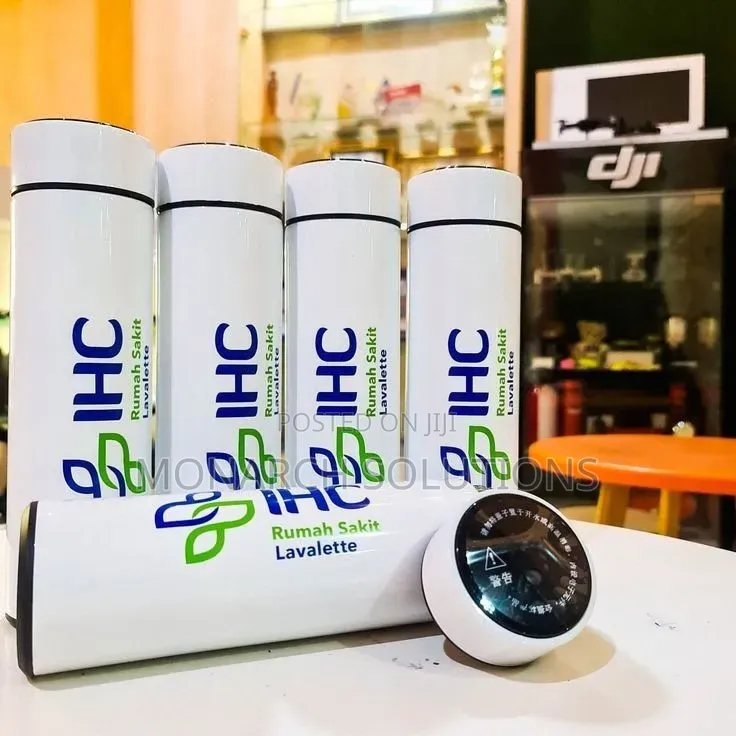 White Water Bottles With Logo Print