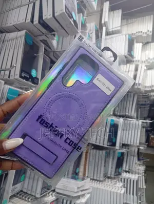 Purple Leather Magnetic Case Designed for the Samsung Galaxy S22 Ultra