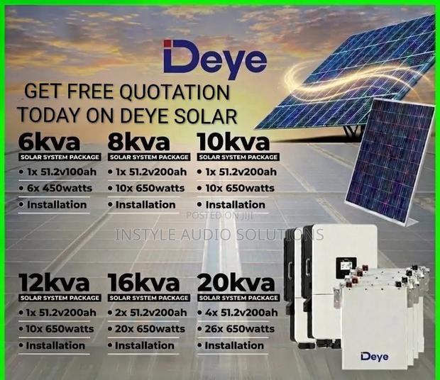6kva Deye Hybrid Inverter - Must 10kwh Lithium Offgrid Solar System
