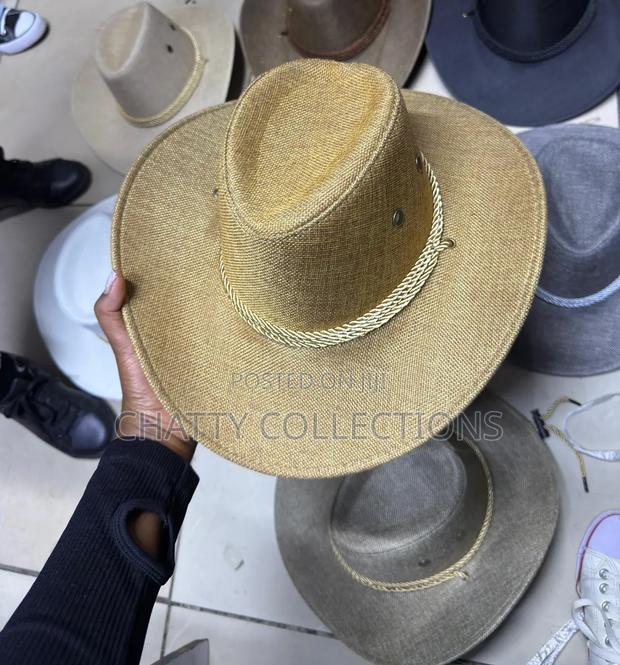 Light Brown Unisex Cowboy Hats Cowgirl Hats - thumbnail 2