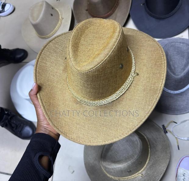 Light Brown Unisex Cowboy Hats Cowgirl Hats - thumbnail 3