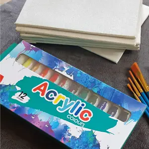 Paints, Brushes, Canvas Set for Events, School, Starters