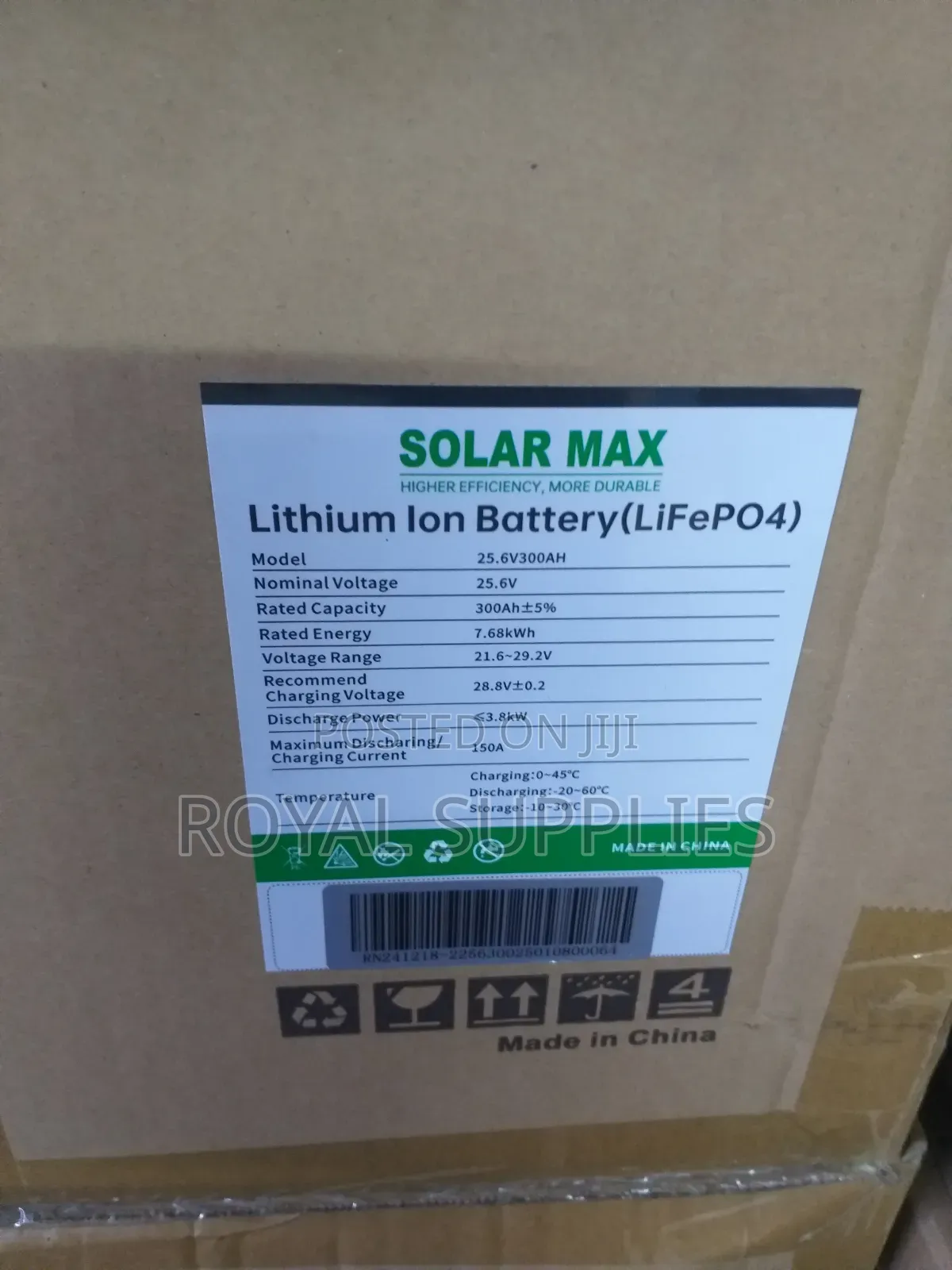 300ah Solarmax Lithium Battery 7.68kwh