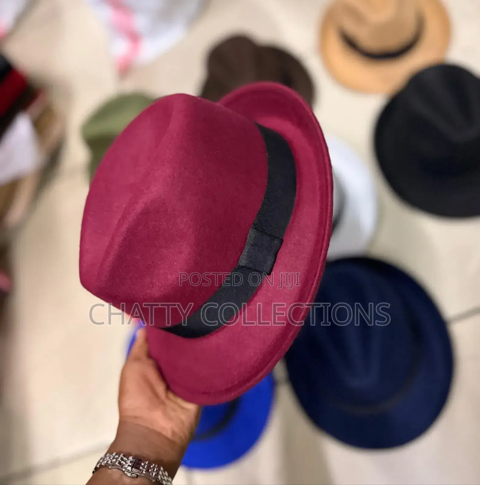 Maroon Small Brim Fedora Hats for Adults and Kids