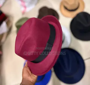 Maroon Small Brim Fedora Hats for Adults and Kids