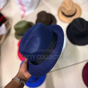 Navy Blue Small Brim Fedora Hats for Adults and Kids
