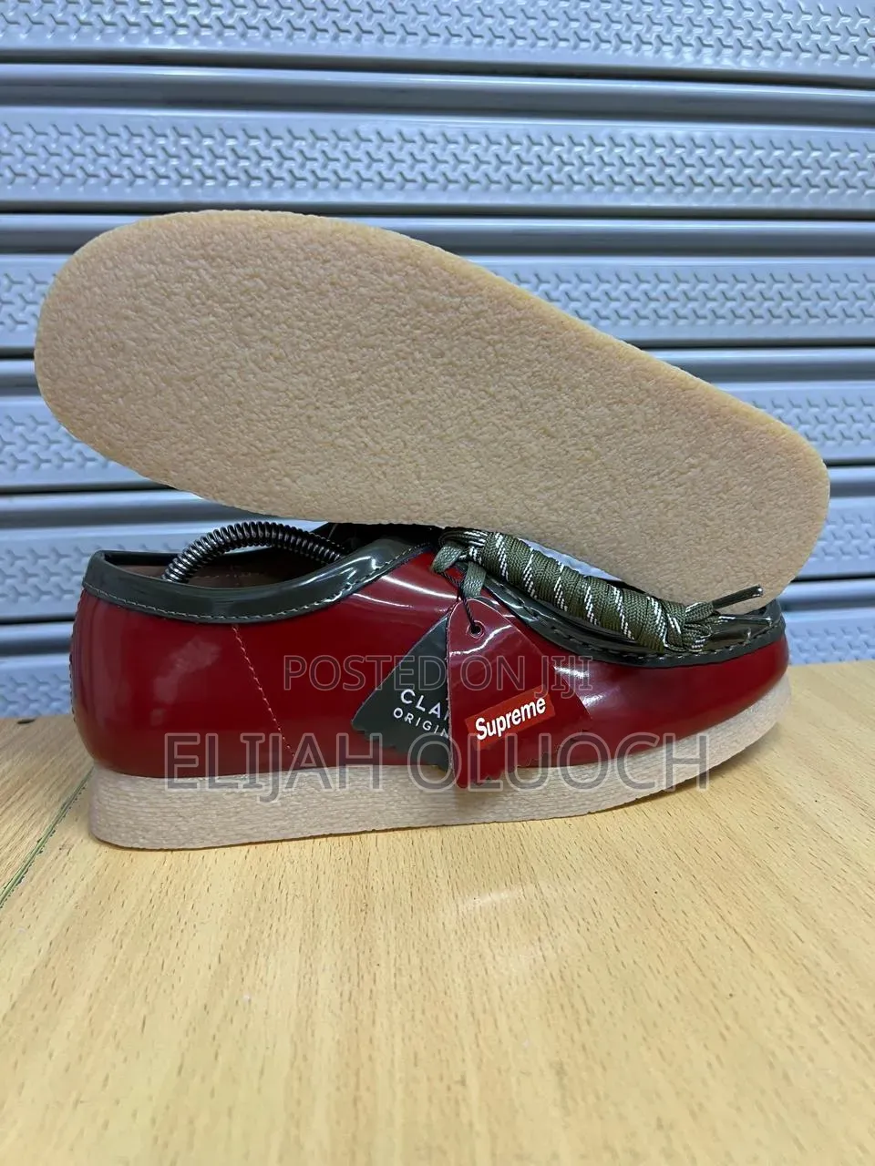 SupremeClarks Original Patent Leather Red/Green Is Now Accessible