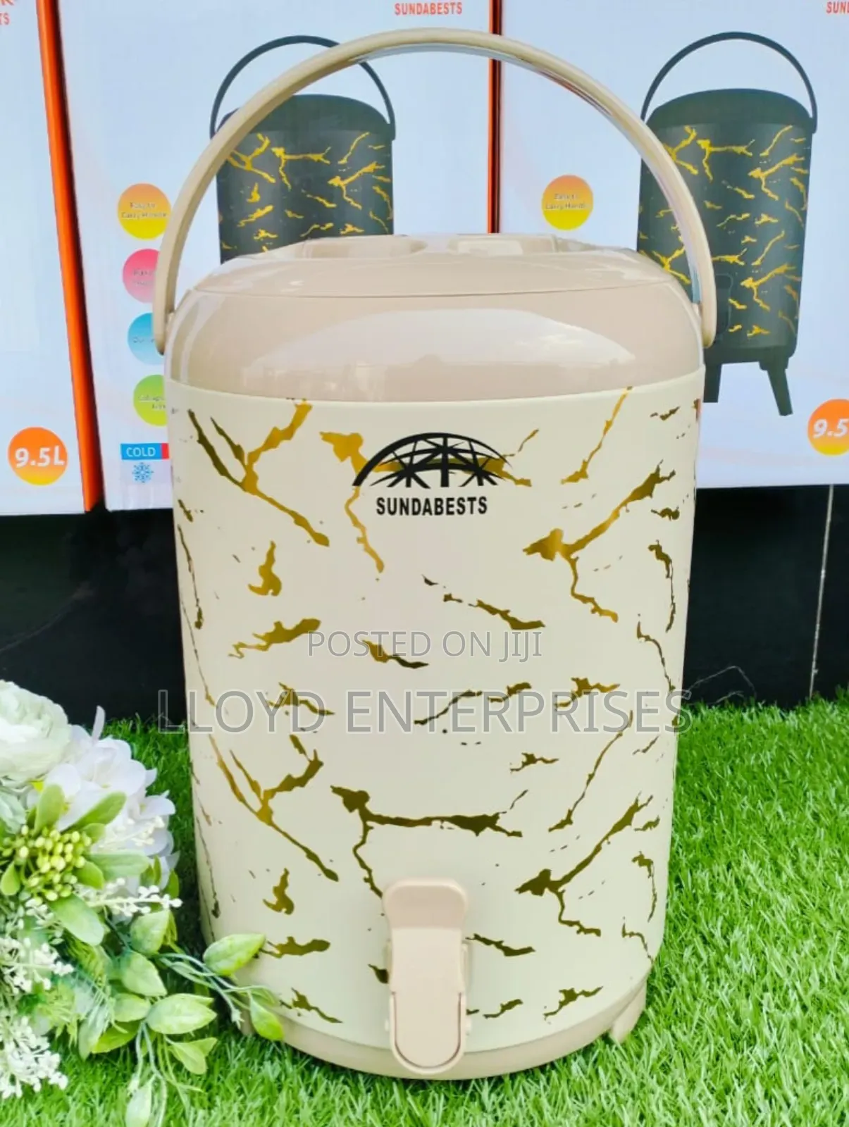 9.5 Litres Cream White With Marble Effect Tea Urn