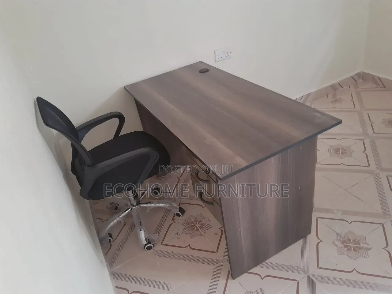 Grey Study Desk and Office Chair