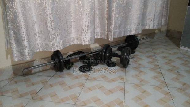 50kg Cast Iron Barbell And Dumbbell Set - thumbnail 2