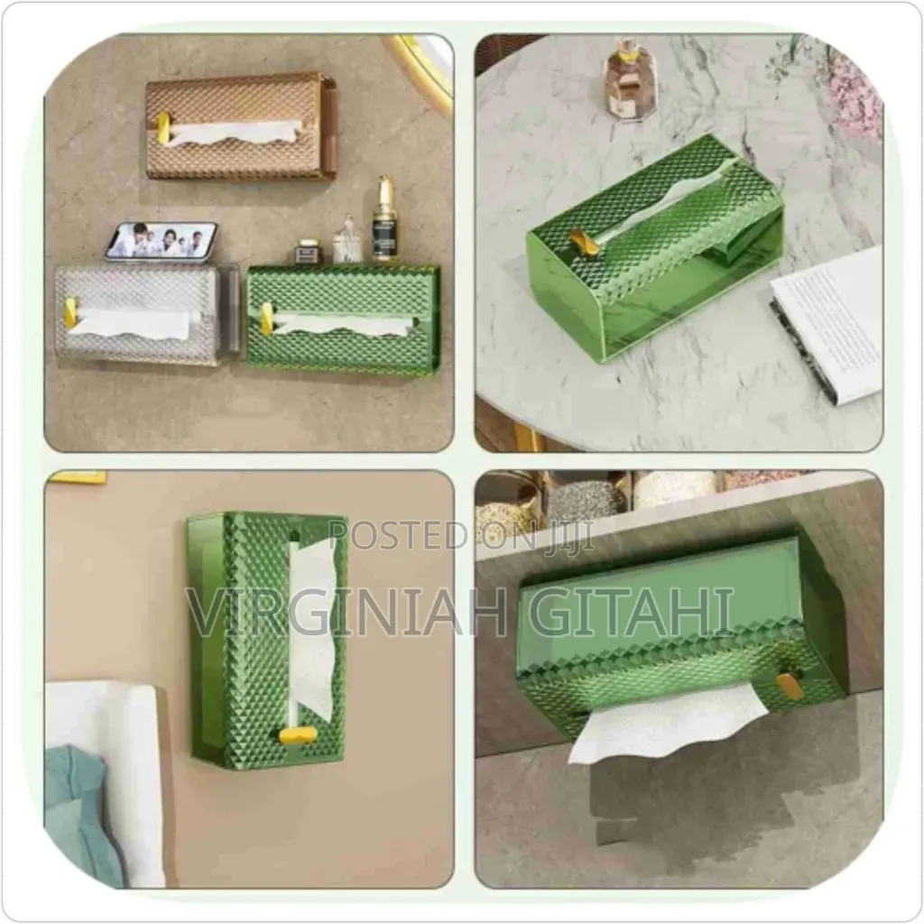 *Acrylic Luxury Diamond Tissue Box