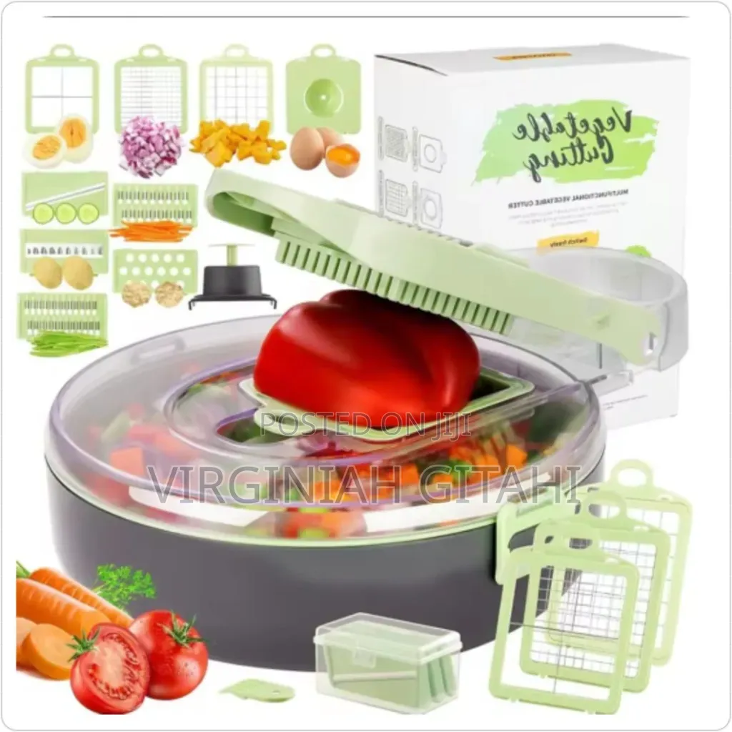 Green Multi-Functional 9pcs Vegetable Chopper/Cutter