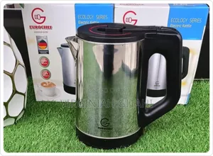 2 Litres Eurochef 3 Pin Plug 1 Metre Cable Stainless Steel Kettle