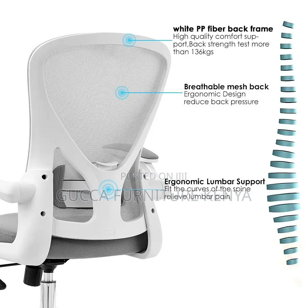 Ergonomic Mid Back Mesh Seat With Armrest