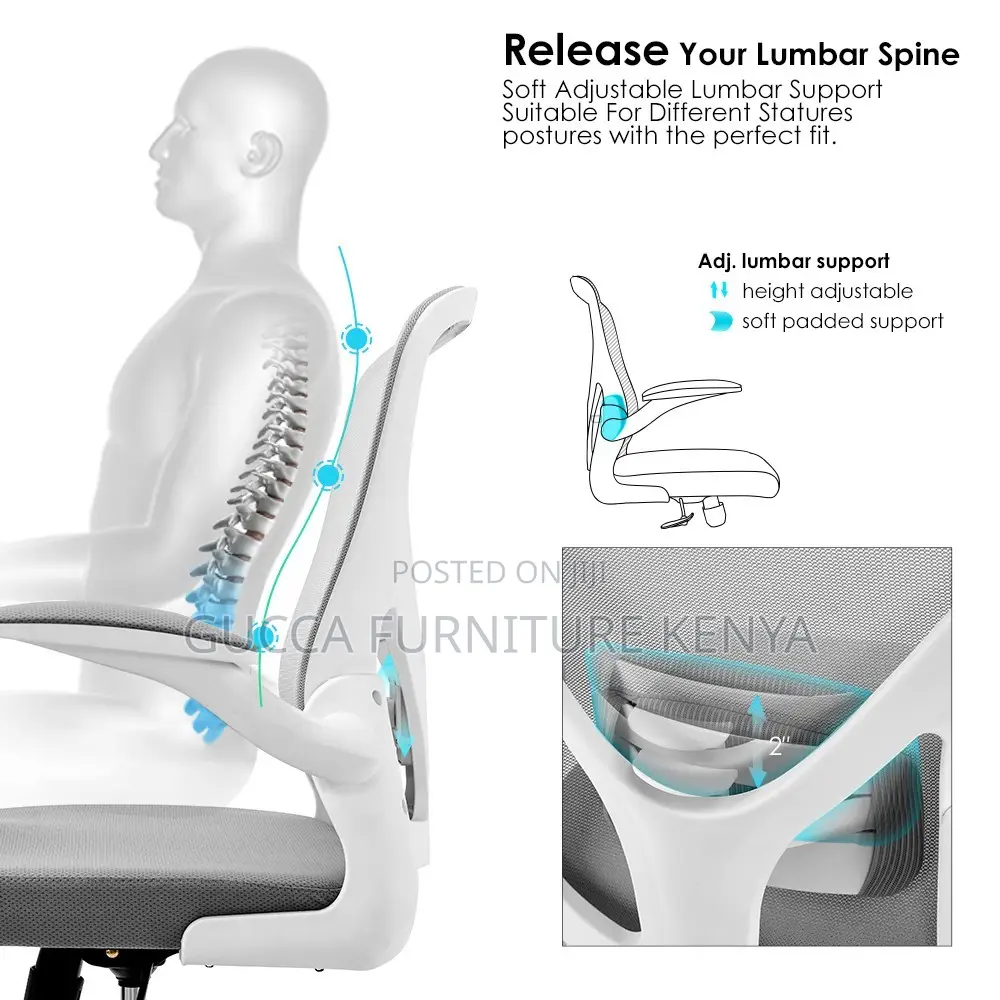 Ergonomic Mid Back Mesh Seat With Armrest