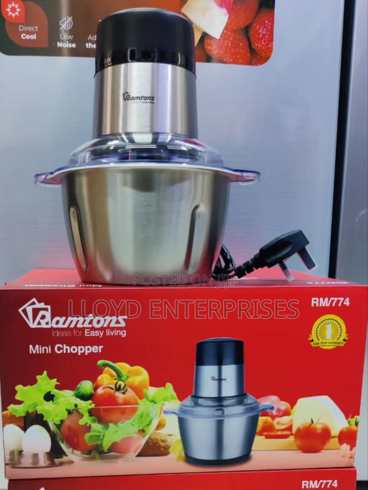 Ramtons Mini Electric Food Chopper -Stainless Steel