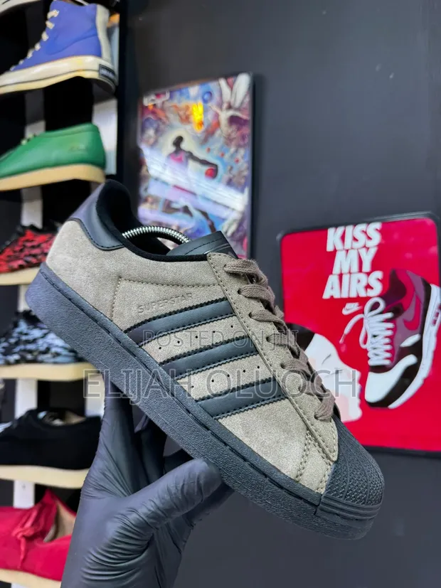 Brown/Black Leather Adidas Superstar. Sizes :_40 41 42 43 44 45_ for sale -  Elijah Oluoch  Price: KSh 3,700 on Jiji.co.ke [Nairobi Central]