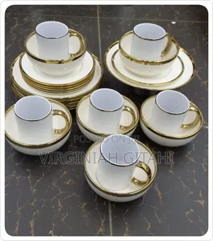 *24 PCS Gold White Dinnerset*