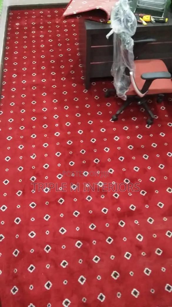 Elegant Red Detail Carpet for Refined Interiors - main view