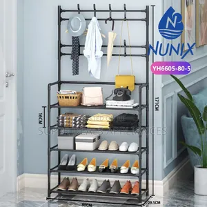 Nunix All-in-1 Shoe Rack/Coat Rack/Cap Scarf Bag Cloths Hanger