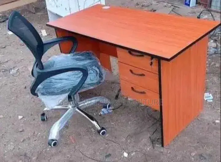 Generic 1.2m Office Desk With Ergonomic Mesh Office Chair