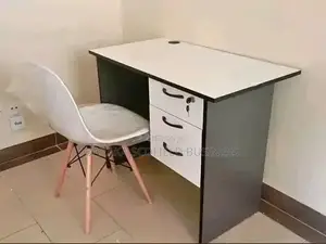 White Office Desk With 3 Lockable Drawers BKP