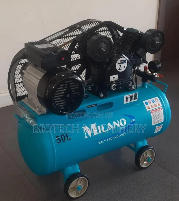 50l Belt Driven Milano Compressor With Twin Cylinder